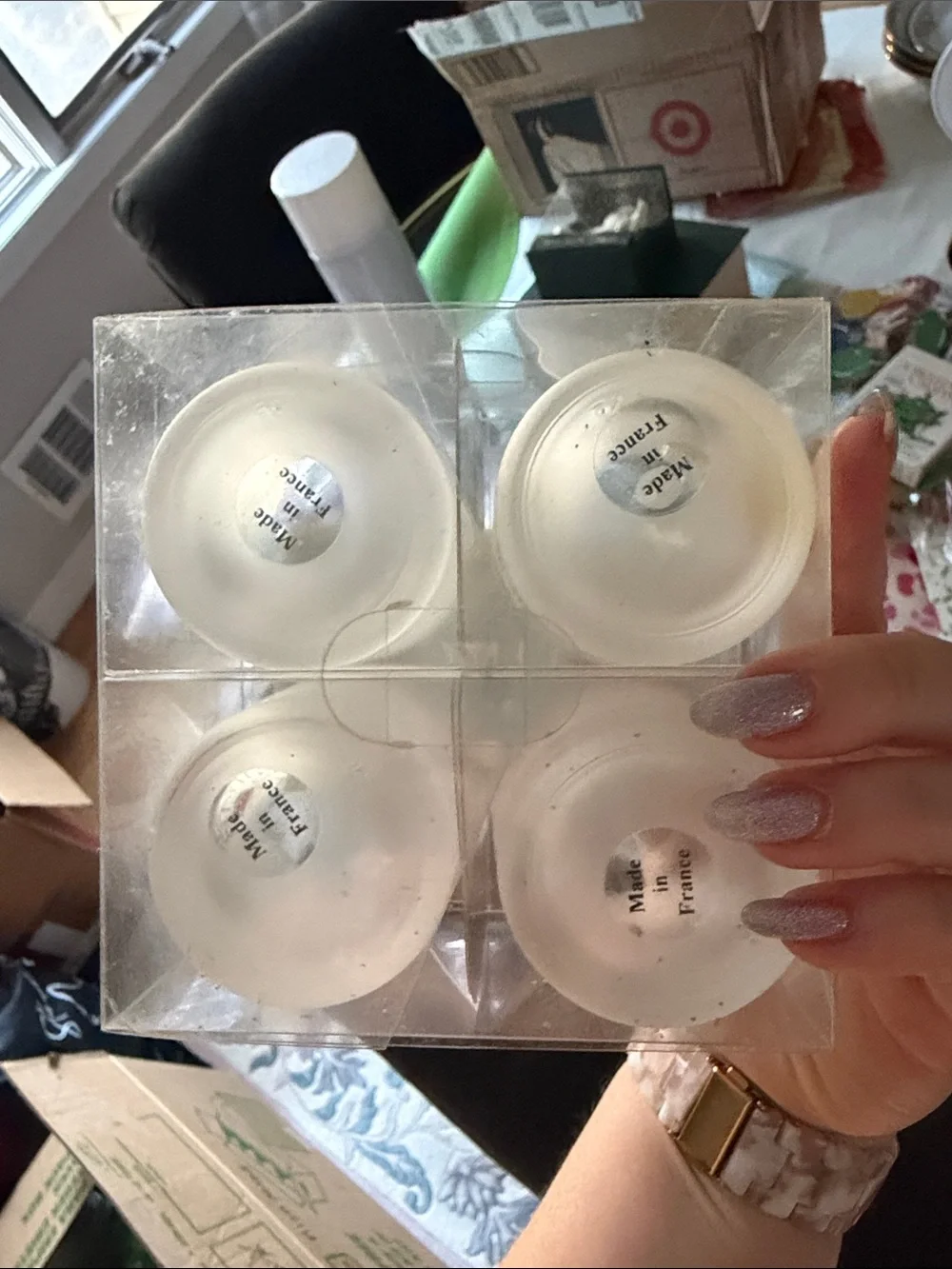 Festive Dartington Designs Christmas Reindeer & Snowman Frosted Votive Set